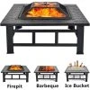 MODERNLUXE Brasero Exterieur 3 En 1 Foyer De Jardin Avec BBQ Grille Chauffage Extérieur Pour Jardin, Terrasses, Camping, Carré, 1 MODERNLUXE Brasero Exterieur 3 En 1 Foyer De Jardin Avec BBQ Grille Chauffage Extérieur Pour Jardin, Terrasses, Camping, Carré, -Chauffage d'extérieur Soldes 64694755 1