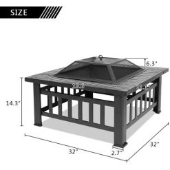 Brasero Exterieur Pour Jardin Terrasses,carré, Noir,72*69*19cm,LBF 11 Brasero Exterieur Pour Jardin Terrasses,carré, Noir,72*69*19cm,LBF -Chauffage d'extérieur Soldes 64710755 5