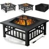 GOPLUS Brasero De Jardin Carré En Fer,Table De Foyer Maille Et Couvercle Pare-étincelles Avec Tisonnier Long,Grand Bac De Rangement Pour Chauffage Et Barbecue Glacière 81x81x50cm 2 GOPLUS Brasero De Jardin Carré En Fer,Table De Foyer Maille Et Couvercle Pare-étincelles Avec Tisonnier Long,Grand Bac De Rangement Pour Chauffage Et Barbecue Glacière 81x81x50cm -Chauffage d'extérieur Soldes 64731867 1