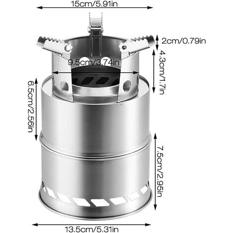 MONLY Réchaud De Camping, Poêle à Bois Portatif, Poêle à Bois Extérieur De Pique-Nique Dacier Inoxydable Camping Coupe-Vent Pour Le Camping De Pique-Nique En Plein Air 4 MONLY Réchaud De Camping, Poêle à Bois Portatif, Poêle à Bois Extérieur De Pique-Nique Dacier Inoxydable Camping Coupe-Vent Pour Le Camping De Pique-Nique En Plein Air – Image 2