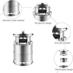 MONLY Réchaud De Camping, Poêle à Bois Portatif, Poêle à Bois Extérieur De Pique-Nique Dacier Inoxydable Camping Coupe-Vent Pour Le Camping De Pique-Nique En Plein Air 9 MONLY Réchaud De Camping, Poêle à Bois Portatif, Poêle à Bois Extérieur De Pique-Nique Dacier Inoxydable Camping Coupe-Vent Pour Le Camping De Pique-Nique En Plein Air -Chauffage d'extérieur Soldes 65176994 3
