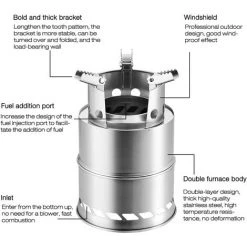 MONLY Réchaud De Camping, Poêle à Bois Portatif, Poêle à Bois Extérieur De Pique-Nique Dacier Inoxydable Camping Coupe-Vent Pour Le Camping De Pique-Nique En Plein Air 10 MONLY Réchaud De Camping, Poêle à Bois Portatif, Poêle à Bois Extérieur De Pique-Nique Dacier Inoxydable Camping Coupe-Vent Pour Le Camping De Pique-Nique En Plein Air -Chauffage d'extérieur Soldes 65176994 4