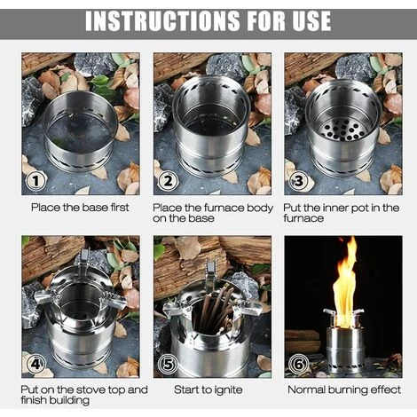 MONLY Réchaud De Camping, Poêle à Bois Portatif, Poêle à Bois Extérieur De Pique-Nique Dacier Inoxydable Camping Coupe-Vent Pour Le Camping De Pique-Nique En Plein Air 7 MONLY Réchaud De Camping, Poêle à Bois Portatif, Poêle à Bois Extérieur De Pique-Nique Dacier Inoxydable Camping Coupe-Vent Pour Le Camping De Pique-Nique En Plein Air – Image 5