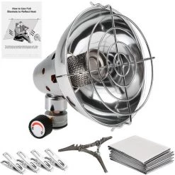 TOMSHOO Chauffage Portable D'extérieur Sans Briquet électronique + Couverture Réflectrice De Chaleur + 4 Clips -Chauffage d'extérieur Soldes 65212786 3