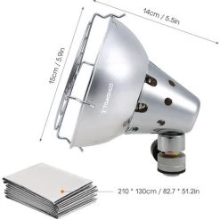 TOMSHOO Chauffage Portable D'extérieur Sans Briquet électronique + Couverture Réflectrice De Chaleur + 4 Clips -Chauffage d'extérieur Soldes 65212786 4