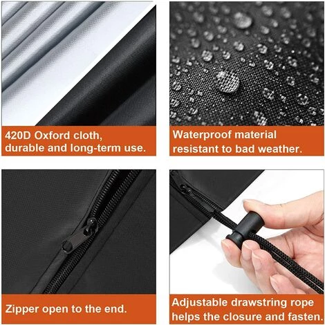 OSQI Housse De Chauffage De Terrasse - 420D Oxford Housse De Chauffage De Terrasse à Gaz étanche Avec Sangles Pour Chauffage Vertical Extérieur 240 X 84 X 48 Cm 4 OSQI Housse De Chauffage De Terrasse - 420D Oxford Housse De Chauffage De Terrasse à Gaz étanche Avec Sangles Pour Chauffage Vertical Extérieur 240 X 84 X 48 Cm – Image 2