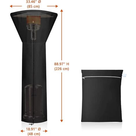 OSQI Housse De Chauffage De Terrasse - 420D Oxford Housse De Chauffage De Terrasse à Gaz étanche Avec Sangles Pour Chauffage Vertical Extérieur 240 X 84 X 48 Cm 6 OSQI Housse De Chauffage De Terrasse - 420D Oxford Housse De Chauffage De Terrasse à Gaz étanche Avec Sangles Pour Chauffage Vertical Extérieur 240 X 84 X 48 Cm – Image 4
