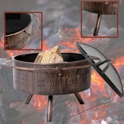 FEMOR Bol à Feu, Bol à Feu De Jardin, Bols à Feu De Jardin, Foyer Avec Pare-étincelles Et Tisonnier, Panier à Feu Ø74 * 53 Cm, Anneau Extérieur Anti-brûlure, Pour Jardin/camping/terrasse 10 FEMOR Bol à Feu, Bol à Feu De Jardin, Bols à Feu De Jardin, Foyer Avec Pare-étincelles Et Tisonnier, Panier à Feu Ø74 * 53 Cm, Anneau Extérieur Anti-brûlure, Pour Jardin/camping/terrasse -Chauffage d'extérieur Soldes 65629502 4