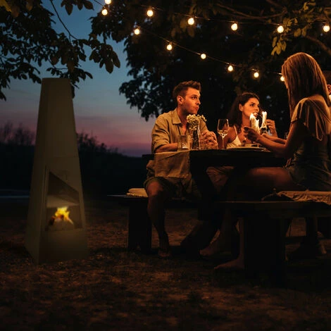 Relaxdays Cheminée De Jardin Faisant Aussi Office De Grill, Chauffage De Terrasse, Acier, Tisonnier Inclus, Noire 6 Relaxdays Cheminée De Jardin Faisant Aussi Office De Grill, Chauffage De Terrasse, Acier, Tisonnier Inclus, Noire – Image 4