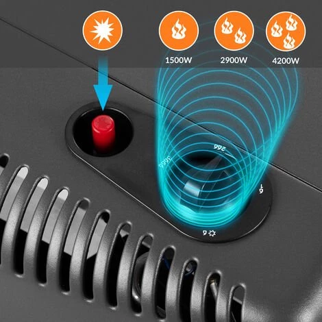 MONZANA Chauffage D'appoint Au Gaz 4200W 3 Niveaux De Puissance Tuyau 50cm Régulateur De Pression Adaptateur Européen Requis (non Inclus) Plaques Chauffantes Céramique Mobile Intérieur 6 MONZANA Chauffage D'appoint Au Gaz 4200W 3 Niveaux De Puissance Tuyau 50cm Régulateur De Pression Adaptateur Européen Requis (non Inclus) Plaques Chauffantes Céramique Mobile Intérieur – Image 4