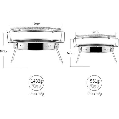 YIDOMDE Foyers Et Braséros Fire Pit FirePit Poêle Pliante Camping Camping Portable Camping Un Barbecue Barbecue En Acier Inoxydable Barbecue En Acier Inoxydable Extérieure Pique-nique Pique-nique Outil,Style B 4 YIDOMDE Foyers Et Braséros Fire Pit FirePit Poêle Pliante Camping Camping Portable Camping Un Barbecue Barbecue En Acier Inoxydable Barbecue En Acier Inoxydable Extérieure Pique-nique Pique-nique Outil,Style B – Image 2