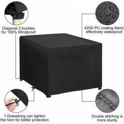 KAEJYIUT Housse De Protection Our Brasero Couverture De Gril Housse Bache De Protection BBQ Couverture De Foyer Housse Pour Foyer D'extérieur Avec Cordon De Serrage V7084B (122 X 50cm) -Chauffage d'extérieur Soldes 65811019 3