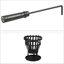 Relaxdays Brasero, Avec Plaque De Fond, Tisonnier Inclus, Acier, HxD : 50x40 Cm, Panier à Feu Jardin & Terrasse, Noir 8 Relaxdays Brasero, Avec Plaque De Fond, Tisonnier Inclus, Acier, HxD : 50x40 Cm, Panier à Feu Jardin & Terrasse, Noir -Chauffage d'extérieur Soldes 66087118 2