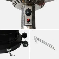 ALICE'S GARDEN Chauffage D'extérieur à Gaz 13kW - Siberia - Parasol Chauffant Noir. Avec Roulettes Et Stabilisateur - Noir -Chauffage d'extérieur Soldes 66087326 4