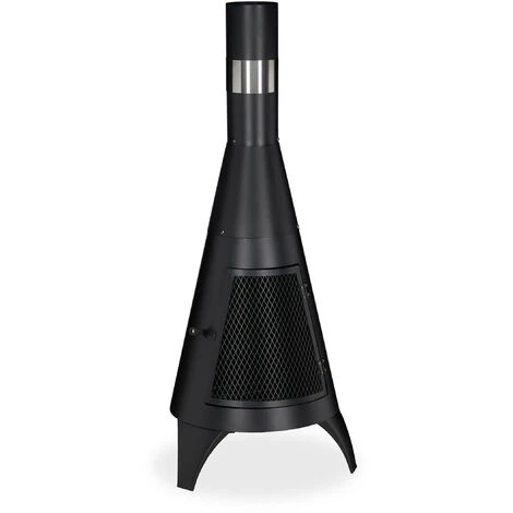 Relaxdays Poêle à Bois De Jardin, 120 X 48 X 50 Cm, Tisonnier Inclus, En Acier, Terrasse, Extérieur, Couleur Noire 4 Relaxdays Poêle à Bois De Jardin, 120 X 48 X 50 Cm, Tisonnier Inclus, En Acier, Terrasse, Extérieur, Couleur Noire – Image 2