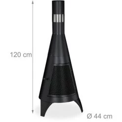 Relaxdays Poêle à Bois De Jardin, 120 X 48 X 50 Cm, Tisonnier Inclus, En Acier, Terrasse, Extérieur, Couleur Noire 11 Relaxdays Poêle à Bois De Jardin, 120 X 48 X 50 Cm, Tisonnier Inclus, En Acier, Terrasse, Extérieur, Couleur Noire -Chauffage d'extérieur Soldes 66171029 5