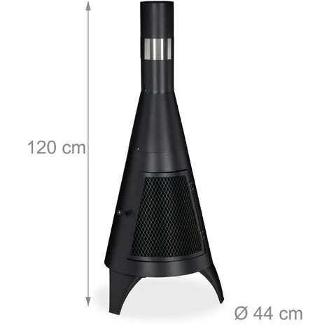 Relaxdays Poêle à Bois De Jardin, 120 X 48 X 50 Cm, Tisonnier Inclus, En Acier, Terrasse, Extérieur, Couleur Noire 7 Relaxdays Poêle à Bois De Jardin, 120 X 48 X 50 Cm, Tisonnier Inclus, En Acier, Terrasse, Extérieur, Couleur Noire – Image 5