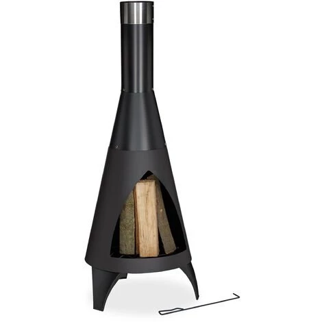 Relaxdays Poêle à Bois De Jardin, 120 X 48 X 50 Cm, Tisonnier Inclus, En Acier, Terrasse, Extérieur, Couleur Noire 3 Relaxdays Poêle à Bois De Jardin, 120 X 48 X 50 Cm, Tisonnier Inclus, En Acier, Terrasse, Extérieur, Couleur Noire