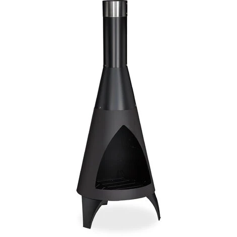 Relaxdays Poêle à Bois De Jardin, 120 X 48 X 50 Cm, Tisonnier Inclus, En Acier, Terrasse, Extérieur, Couleur Noire 4 Relaxdays Poêle à Bois De Jardin, 120 X 48 X 50 Cm, Tisonnier Inclus, En Acier, Terrasse, Extérieur, Couleur Noire – Image 2