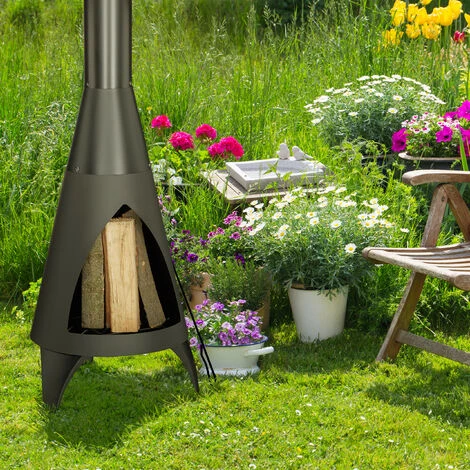 Relaxdays Poêle à Bois De Jardin, 120 X 48 X 50 Cm, Tisonnier Inclus, En Acier, Terrasse, Extérieur, Couleur Noire 6 Relaxdays Poêle à Bois De Jardin, 120 X 48 X 50 Cm, Tisonnier Inclus, En Acier, Terrasse, Extérieur, Couleur Noire – Image 4