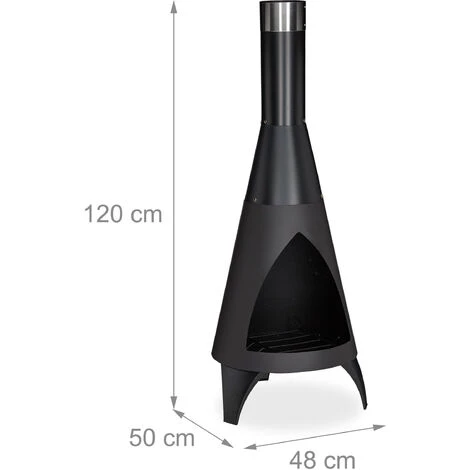 Relaxdays Poêle à Bois De Jardin, 120 X 48 X 50 Cm, Tisonnier Inclus, En Acier, Terrasse, Extérieur, Couleur Noire 7 Relaxdays Poêle à Bois De Jardin, 120 X 48 X 50 Cm, Tisonnier Inclus, En Acier, Terrasse, Extérieur, Couleur Noire – Image 5