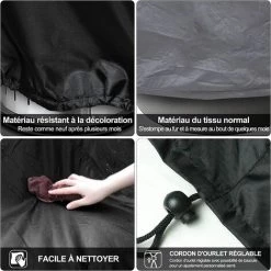 MèREÉTERNEL Patio Housse De Radiateur Pour 2.0 Oxford 210D Imperméable, Coupe-vent, Protection Ronde Noire 50 X 50 X 120 Cm Ternel -Chauffage d'extérieur Soldes 66171736 5