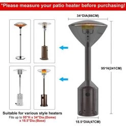 MèREÉTERNEL Housse Pour Parasol Chauffant Mis à Niveau 210D étanche Avec Fermeture à Glissière Bande Réfléchissante Tissu Oxford Et Sac De Rangement, 241 * 86 * 47 Cm Ternel -Chauffage d'extérieur Soldes 66171741 3