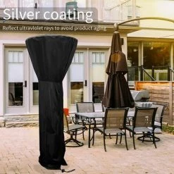 MèREÉTERNEL Housses De Chauffage Extérieur Étanche Housse De Chauffage De Terrasse, Coupe-Vent Anti-UV, Extérieur Housse Pour Parasol Chauffant Oxford Tissu Housse Noir (226 X 85 X 48 Cm) Ternel -Chauffage d'extérieur Soldes 66173966 4