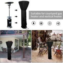 MèREÉTERNEL Housses De Chauffage Extérieur Étanche Housse De Chauffage De Terrasse, Coupe-Vent Anti-UV, Extérieur Housse Pour Parasol Chauffant Oxford Tissu Housse Noir (226 X 85 X 48 Cm) Ternel -Chauffage d'extérieur Soldes 66173966 5