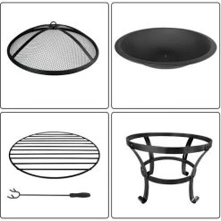 Froadp 56 X 52 Cm Cheminée De Jardin Avec Grille De Protection Anti-Étincelles Et Grille, Brasero En Métal à Quatre Pieds Pour Terrasse De Jardin, Chauffage Pour Vacances Camping 9 Froadp 56 X 52 Cm Cheminée De Jardin Avec Grille De Protection Anti-Étincelles Et Grille, Brasero En Métal à Quatre Pieds Pour Terrasse De Jardin, Chauffage Pour Vacances Camping -Chauffage d'extérieur Soldes 66347761 3