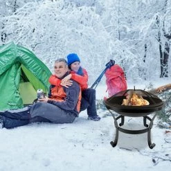 Froadp 56 X 52 Cm Cheminée De Jardin Avec Grille De Protection Anti-Étincelles Et Grille, Brasero En Métal à Quatre Pieds Pour Terrasse De Jardin, Chauffage Pour Vacances Camping 11 Froadp 56 X 52 Cm Cheminée De Jardin Avec Grille De Protection Anti-Étincelles Et Grille, Brasero En Métal à Quatre Pieds Pour Terrasse De Jardin, Chauffage Pour Vacances Camping -Chauffage d'extérieur Soldes 66347761 5