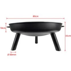Froadp Ø80cm Brazier Foyers Rond Pour Extérieur Cheminée Brasero à Bois Avec Poignée Panier De Feu Poêle Chauffant Pour Terrasse Jardin Balcon Barbecue Chauffe 8 Froadp Ø80cm Brazier Foyers Rond Pour Extérieur Cheminée Brasero à Bois Avec Poignée Panier De Feu Poêle Chauffant Pour Terrasse Jardin Balcon Barbecue Chauffe -Chauffage d'extérieur Soldes 66347806 2
