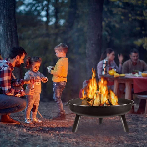 Froadp Ø80cm Brazier Foyers Rond Pour Extérieur Cheminée Brasero à Bois Avec Poignée Panier De Feu Poêle Chauffant Pour Terrasse Jardin Balcon Barbecue Chauffe 6 Froadp Ø80cm Brazier Foyers Rond Pour Extérieur Cheminée Brasero à Bois Avec Poignée Panier De Feu Poêle Chauffant Pour Terrasse Jardin Balcon Barbecue Chauffe – Image 4