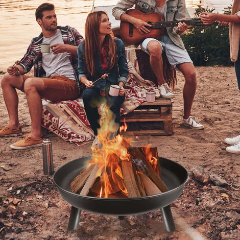 Froadp Ø80cm Brazier Foyers Rond Pour Extérieur Cheminée Brasero à Bois Avec Poignée Panier De Feu Poêle Chauffant Pour Terrasse Jardin Balcon Barbecue Chauffe 7 Froadp Ø80cm Brazier Foyers Rond Pour Extérieur Cheminée Brasero à Bois Avec Poignée Panier De Feu Poêle Chauffant Pour Terrasse Jardin Balcon Barbecue Chauffe – Image 5