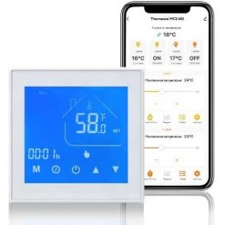 PLANCHER CHAUFFANT DIRECT Kit Pour Carrelage, Pierre Ou Chape 200 W/m2 + Thermostat MCS 450 WIFI - Blanc" "1.0 M² -Chauffage d'extérieur Soldes 66402199 4