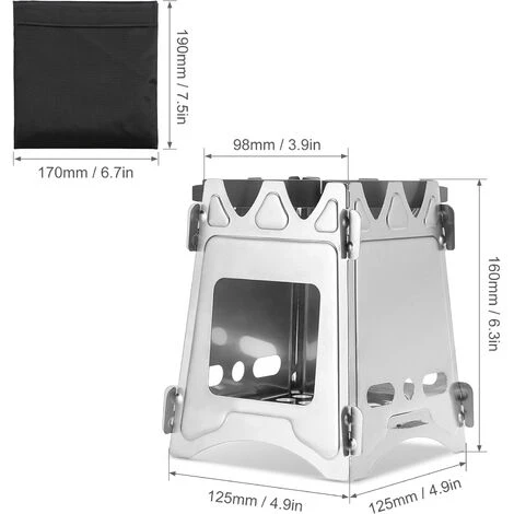 HAPPYSHOPPING WS009M Réchaud à Cartes En Acier Inoxydable Moyen Sac En Tissu Noir Auto-adhésif Sac 20 * 20 + Tube De Feu Soufflant 6 HAPPYSHOPPING WS009M Réchaud à Cartes En Acier Inoxydable Moyen Sac En Tissu Noir Auto-adhésif Sac 20 * 20 + Tube De Feu Soufflant – Image 4