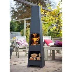 Cheminée De Jardin Malmo 150 Cm. Noir. Marque : Buschbeck. Réf. : 140788 - Noir -Chauffage d'extérieur Soldes 66816720 2