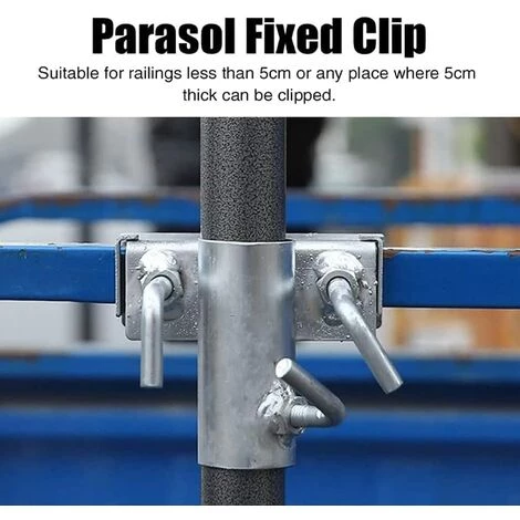 GRID COOL Support De Parasol À Pince,Clip De Fixation Pour Parasol De Plage Porte-Parasol Balustrade De Balcon,Support Parasol,Pas Facile À Rouiller,pour Parasol De Balcon Pare-Soleil 5 GRID COOL Support De Parasol À Pince,Clip De Fixation Pour Parasol De Plage Porte-Parasol Balustrade De Balcon,Support Parasol,Pas Facile À Rouiller,pour Parasol De Balcon Pare-Soleil – Image 3