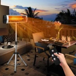 Froadp 2500W Chauffage Infrarouge Électrique Avec Télécommande, Chauffage De Terrasse Rayonnant IR Avec Support Télescopique, Chauffage Extérieur, Radiant Radiateur Avec 3 Niveaux De Chauffage -Chauffage d'extérieur Soldes 67405005 4