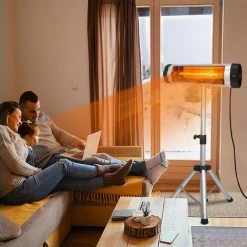 Froadp 2500W Chauffage Infrarouge Électrique Avec Télécommande, Chauffage De Terrasse Rayonnant IR Avec Support Télescopique, Chauffage Extérieur, Radiant Radiateur Avec 3 Niveaux De Chauffage -Chauffage d'extérieur Soldes 67405005 5