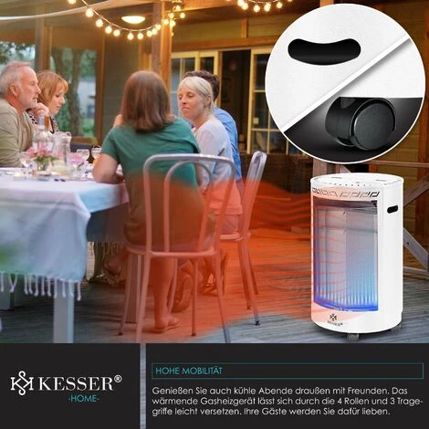 KESSER® Chauffage à Gaz En Céramique | Appareil De Chauffage à Gaz 4 200 watts Avec Détendeur De Gaz, Tuyau De Gaz | Poêle à Gaz Avec Housse De Protection | Appareil De Chauffage à Gaz | Brûleur Céramique Infrarouge, Bouteilles De Butane, Blanche 7 KESSER® Chauffage à Gaz En Céramique | Appareil De Chauffage à Gaz 4 200 watts Avec Détendeur De Gaz, Tuyau De Gaz | Poêle à Gaz Avec Housse De Protection | Appareil De Chauffage à Gaz | Brûleur Céramique Infrarouge, Bouteilles De Butane, Blanche – Image 5