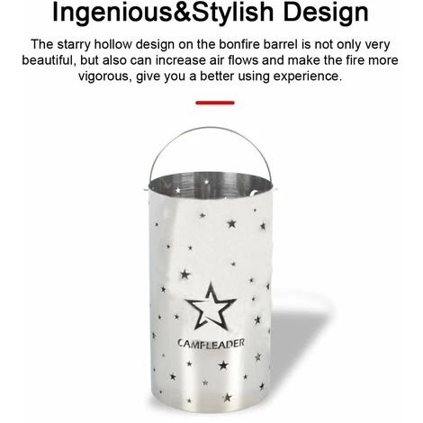 LIFCAUSAL Camplerder Acier Inoxydable Intégré Bonfire Barrels Starrys Pattern Camping En Plein Air Barbecue Fin Automne Hiver Nuit Chauffage Poêles Multifonctionnel Pratique Poêles À Bois 6 LIFCAUSAL Camplerder Acier Inoxydable Intégré Bonfire Barrels Starrys Pattern Camping En Plein Air Barbecue Fin Automne Hiver Nuit Chauffage Poêles Multifonctionnel Pratique Poêles À Bois – Image 4