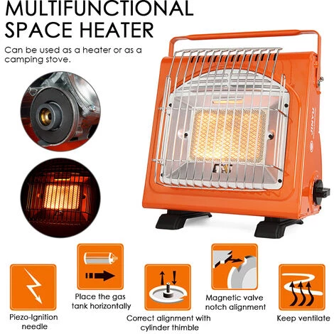 LIFCAUSAL 1.7KW Chauffage D'espace Portable Chauffage Au Gaz Multifonctionnel Chauffage En Céramique Réchauffeur De Poêle En Fer Réglable Pour L'extérieur Camping Tente Pique-nique 6 LIFCAUSAL 1.7KW Chauffage D'espace Portable Chauffage Au Gaz Multifonctionnel Chauffage En Céramique Réchauffeur De Poêle En Fer Réglable Pour L'extérieur Camping Tente Pique-nique – Image 4