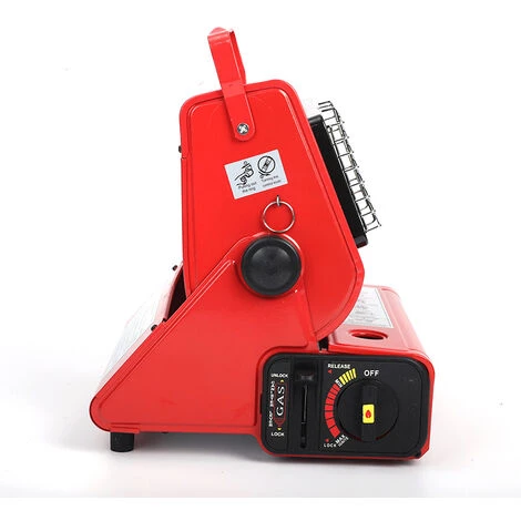 LIFCAUSAL Réchauffeur De Gaz De Camping En Plein Air Portable à Double Usage Réchaud De Chauffage Au Gaz Réchaud De Cuisson Rouge 4 LIFCAUSAL Réchauffeur De Gaz De Camping En Plein Air Portable à Double Usage Réchaud De Chauffage Au Gaz Réchaud De Cuisson Rouge – Image 2