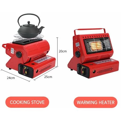 LIFCAUSAL Réchauffeur De Gaz De Camping En Plein Air Portable à Double Usage Réchaud De Chauffage Au Gaz Réchaud De Cuisson Rouge 7 LIFCAUSAL Réchauffeur De Gaz De Camping En Plein Air Portable à Double Usage Réchaud De Chauffage Au Gaz Réchaud De Cuisson Rouge – Image 5