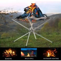 FLYME Foyer Portatif, Foyer De Camping Extérieur Pliable, Foyer Pliable En Maille D'acier Avec Sac De Transport Et Fourchette Pour Barbecue 8 FLYME Foyer Portatif, Foyer De Camping Extérieur Pliable, Foyer Pliable En Maille D'acier Avec Sac De Transport Et Fourchette Pour Barbecue -Chauffage d'extérieur Soldes 67805298 3