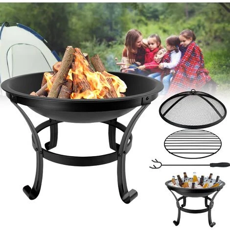 UISEBRT Brasero Avec Protection Anti-étincelles Ø 56 Cm/70 Cm Brasero De Jardin Avec Grill Multifonction Brasero Pour Barbecue, Grille à Charbon, Terrasse, Camping 3 UISEBRT Brasero Avec Protection Anti-étincelles Ø 56 Cm/70 Cm Brasero De Jardin Avec Grill Multifonction Brasero Pour Barbecue, Grille à Charbon, Terrasse, Camping