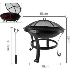 UISEBRT Brasero Avec Protection Anti-étincelles Ø 56 Cm/70 Cm Brasero De Jardin Avec Grill Multifonction Brasero Pour Barbecue, Grille à Charbon, Terrasse, Camping 8 UISEBRT Brasero Avec Protection Anti-étincelles Ø 56 Cm/70 Cm Brasero De Jardin Avec Grill Multifonction Brasero Pour Barbecue, Grille à Charbon, Terrasse, Camping -Chauffage d'extérieur Soldes 67839574 2