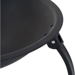Outsunny Brasero Boule De Feu Cheminée Foyer Extérieur 71L X 71l X 40H Cm Pieds Rétractables Grille à Charbon Couvercle Tisonnier Métal Noir - Noir -Chauffage d'extérieur Soldes 6812158 4
