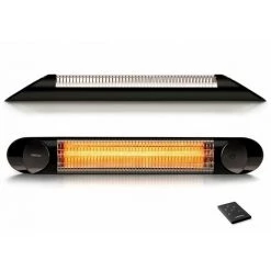 Réglette Murale BLADE Chauffage Rayonnant Infra-Rouge Noir Ip55 2000W + Telecommande - VEITO
